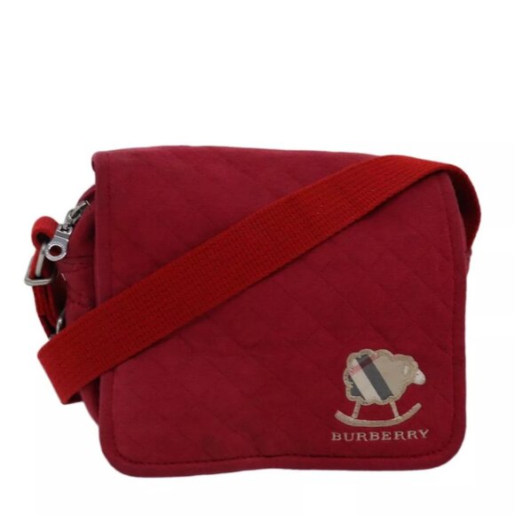 BURBERRY Shoulder Bag Canvas Red - Picture 1 of 16